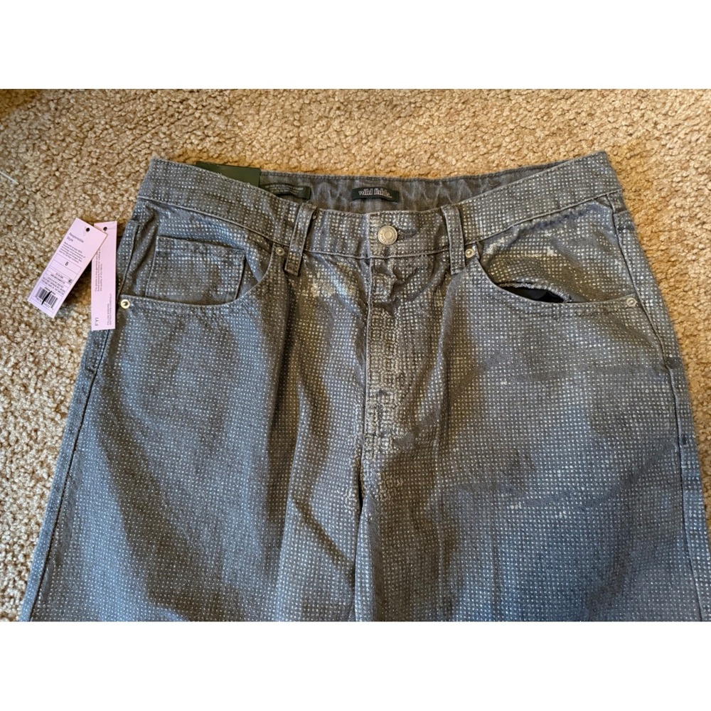 Wild Fable Womens Mid Rise 90s Relaxed Straight Jeans Sparkle Rhinestone Size 8 - Picture 6 of 7